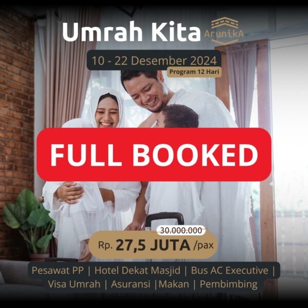 Umrah Kita (Program 12 Hari) 20 - 22 Desember 2024